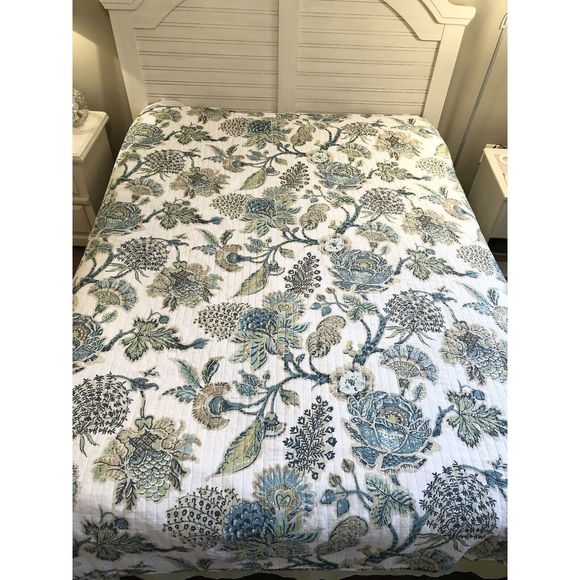 Nina Campbell Bedding Nina Campbell Queen Cream Teal Comforter
